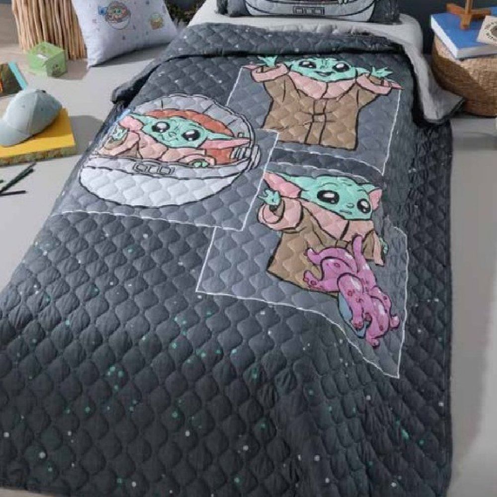Cobre Leito Queen Star Wars Hedrons 1 Pç - Baby Yoda