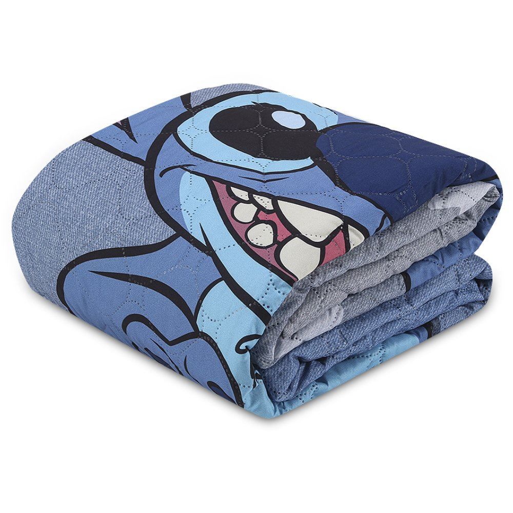Cobre Leito Solteiro Infantil Disney Hedrons 1 Pç - Stitch Relax
