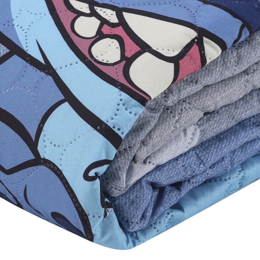 Cobre Leito Solteiro Infantil Disney Hedrons 1 Pç - Stitch Relax