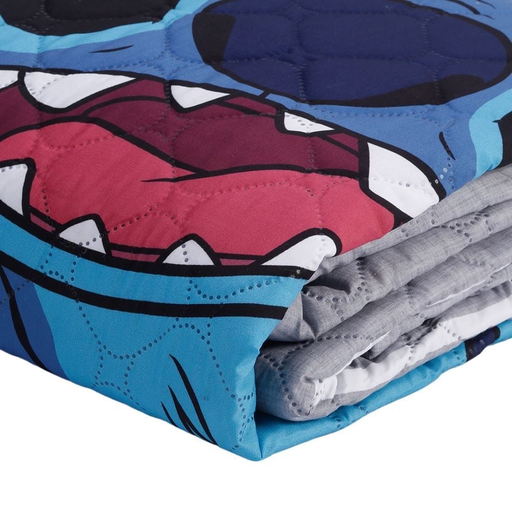 Cobre Leito Solteiro Infantil Disney Hedrons 1 Pç - Stitch Fotos
