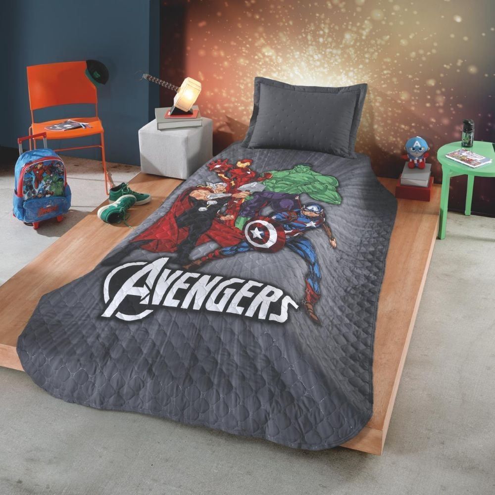 Cobre Leito Solteiro Infantil Disney Hedrons 1 Pç - Avengers Universe
