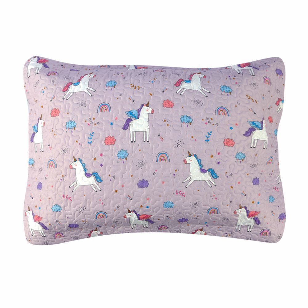 Kit Colcha Solteiro Dupla Face Matelado Havan Kids 2 pçs - Unicórnio Lilás