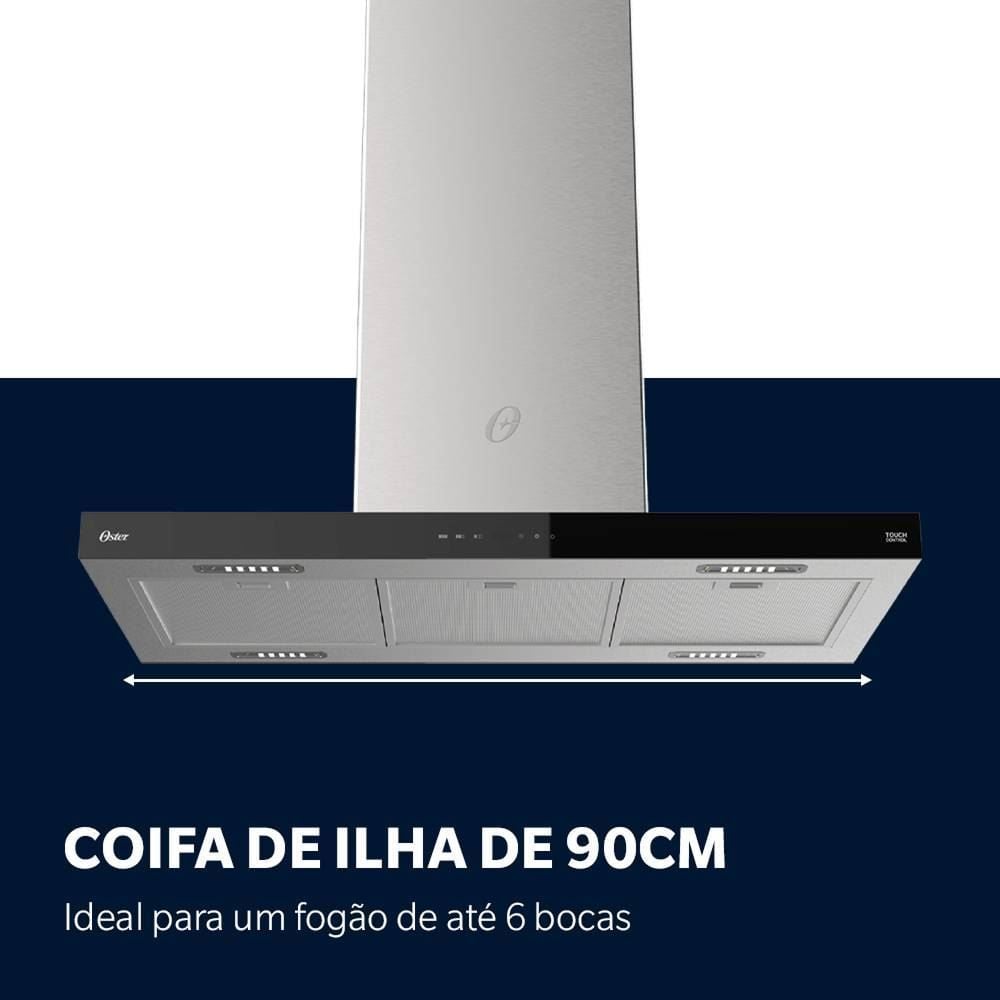 Coifa E Depurador De Ilha 90Cm Oster OCFA590