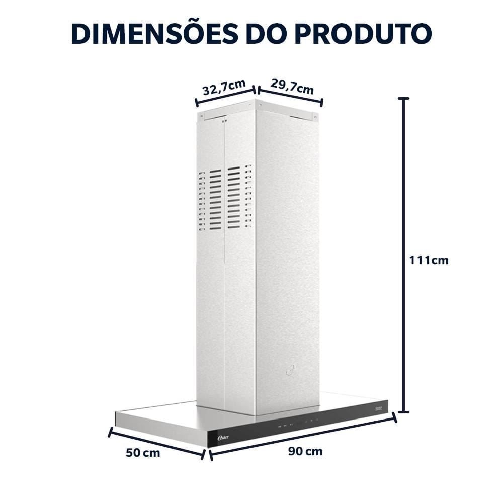 Coifa E Depurador De Ilha 90Cm Oster OCFA590