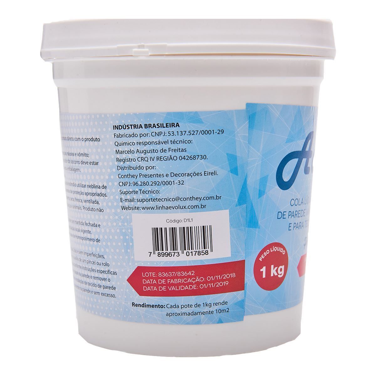 Cola Líquida Para Papel de Parede 1Kg - Branca