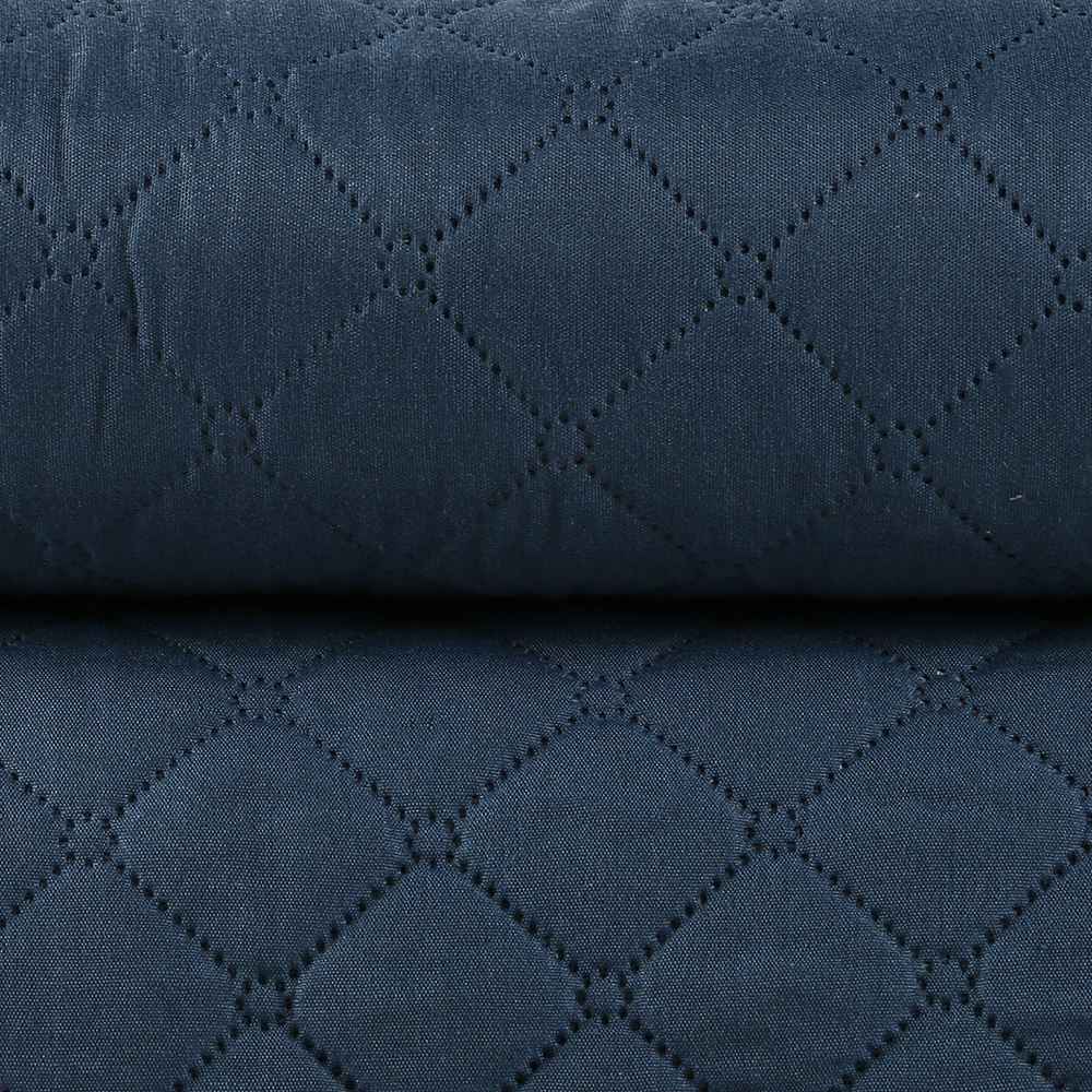 Kit Colcha Casal 100% Poliéster Lisa Versalhes Havan Casa 3 Pçs - Azul Jeans 