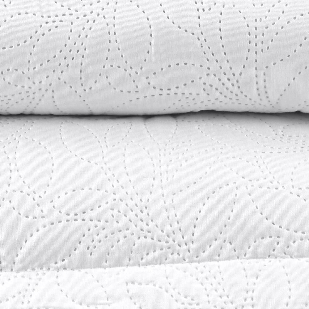 Kit Colcha Casal 100% Poliéster Lisa Versalhes Havan Casa 3 Pçs - Branco