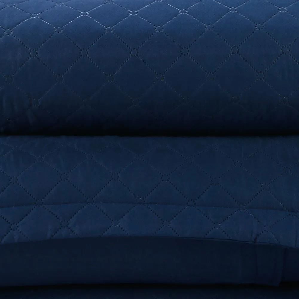 Colcha Casal Lisa Versalhes Havan Casa 3 Peças - Midnight Blue