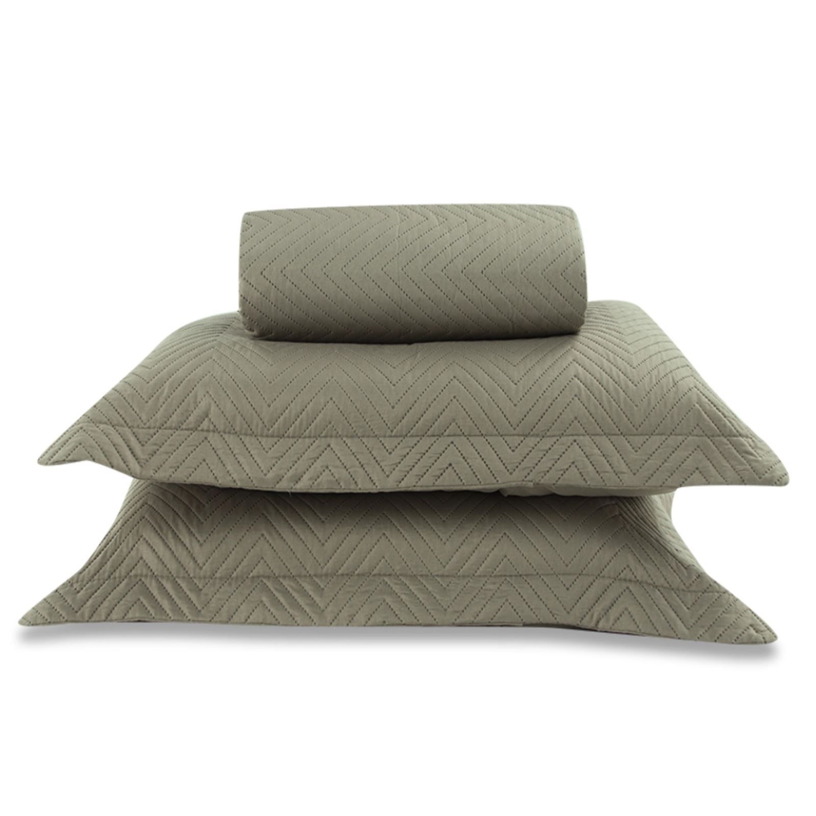 Kit Colcha King Dupla Face Lisa Havan Casa 3 Pçs - Taupe