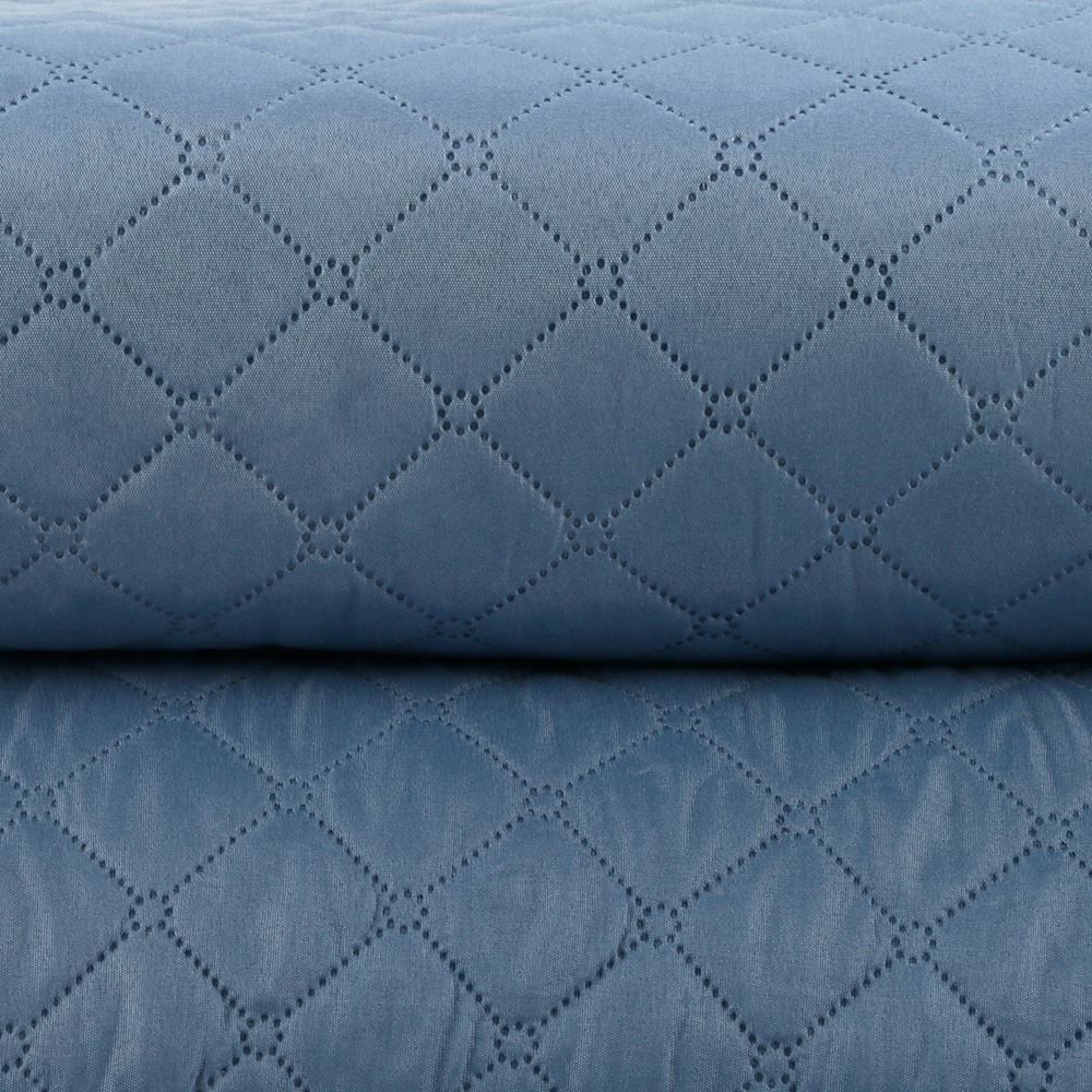 Kit Colcha King 100% Poliéster Lisa Versalhes Havan Casa 3 Peças - Azul