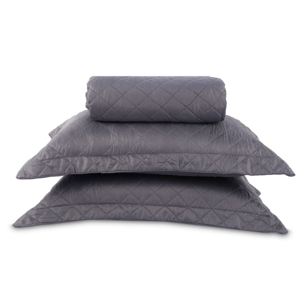 Kit Colcha King Lisa Versalhes Havan Casa 3 pçs - Cinza Urbano