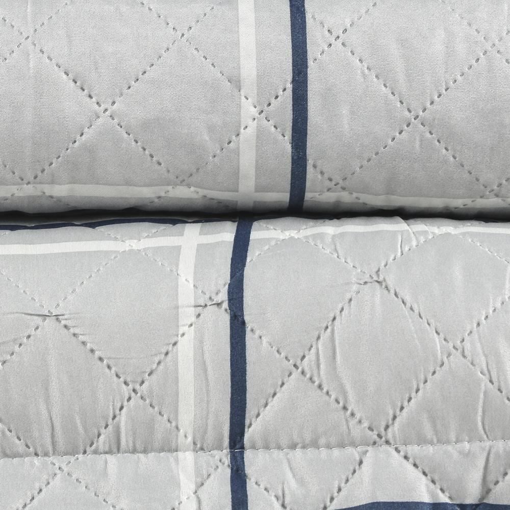 Kit Colcha King 100% Poliéster Havan Casa 3 Pçs - Henry Cinza Geo