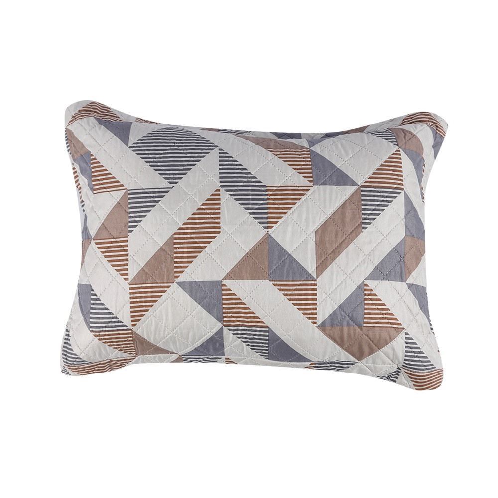 Kit Colcha King 100% Poliéster Havan Casa 3 pçs - Bege Com Cinza