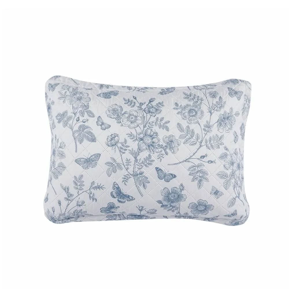 Kit Colcha King Versalhes Estampada Havan Casa 3 pçs - Floral Azul