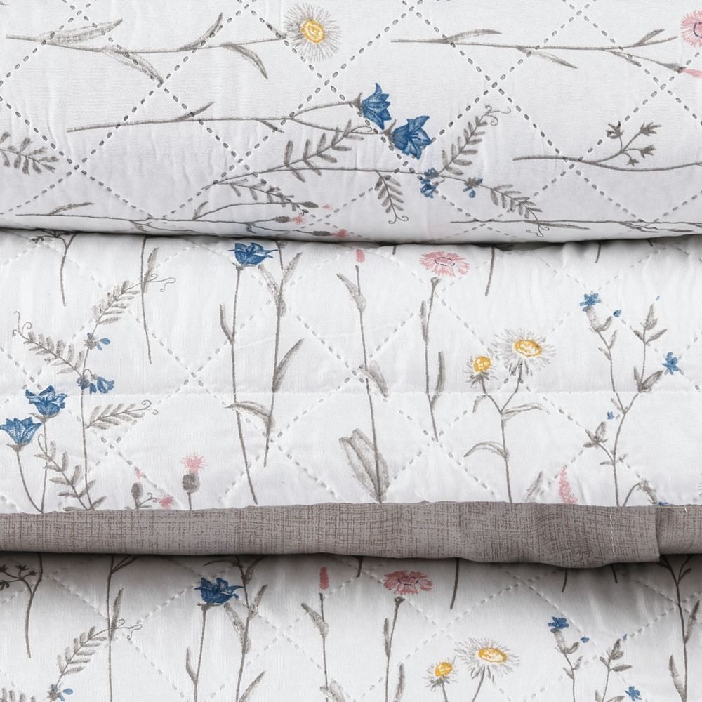 Kit Colcha King Versalhes Estampada Havan Casa 3 pçs - Floral Off