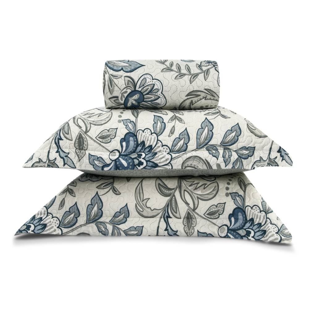 Kit Colcha King Malha Havan Casa 3 Pçs - Naomi Floral