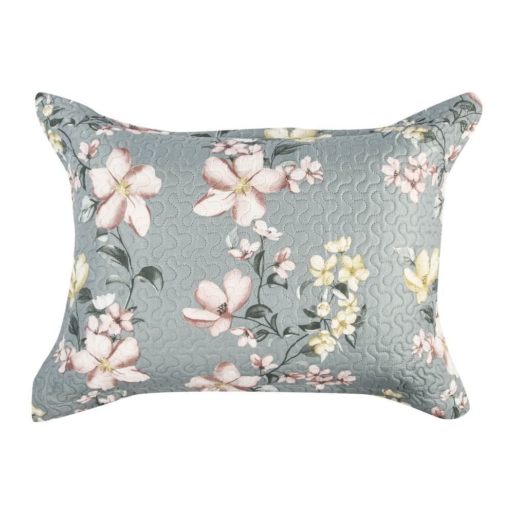 Kit Colcha King Malha Havan Casa 3 Pçs - Malva Verde Floral