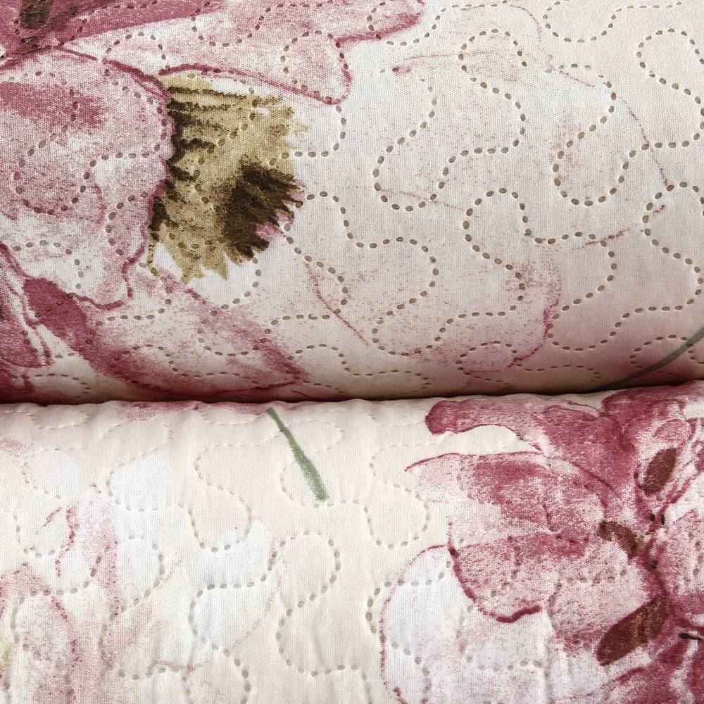 Kit Colcha King 100% Poliéster Havan Casa 3 Pçs - Idris Rosa Floral