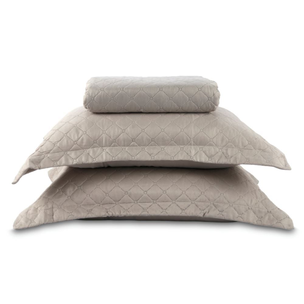 Colcha Queen 3 Peças Lisa Versalhes Havan Casa - Cru