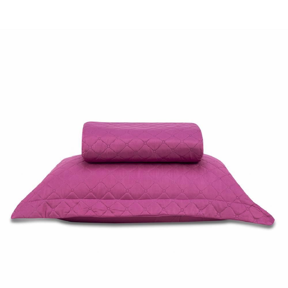 Kit Colcha Solteiro Dupla Face Lisa Havan Casa 2 Pçs - Rosa Malva