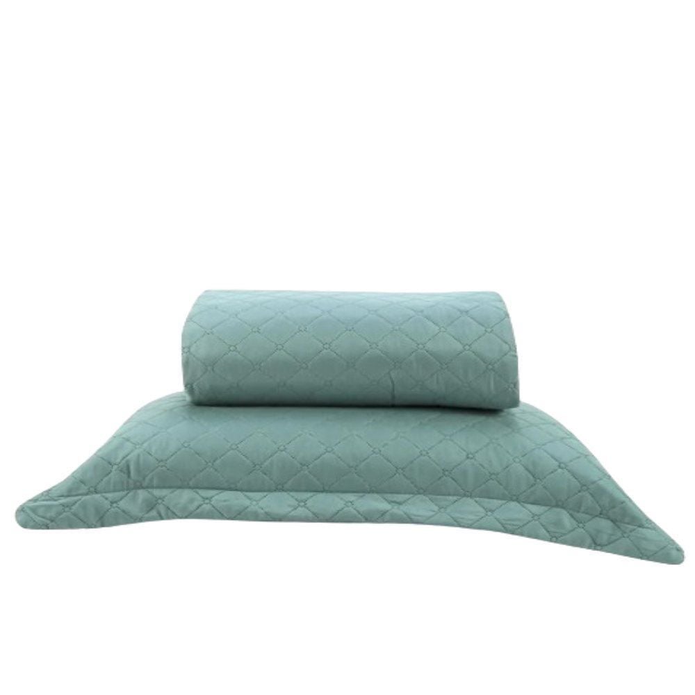 Kit Colcha Solteiro 100% Poliéster Versalhes Havan Casa 2 Pçs - Verde