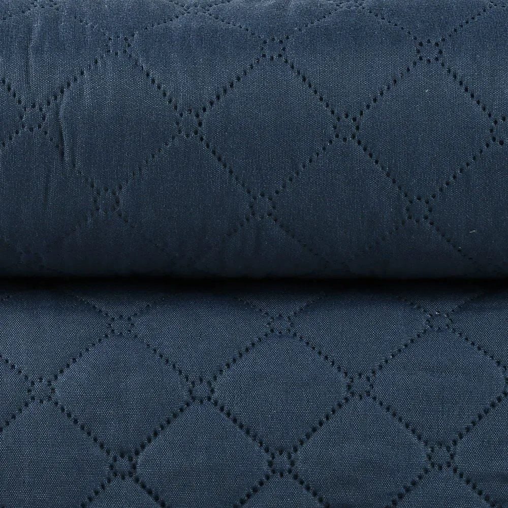 Kit Colcha Solteiro 100% Poliéster Versalhes Havan Casa 2 Pçs - Azul Jeans 