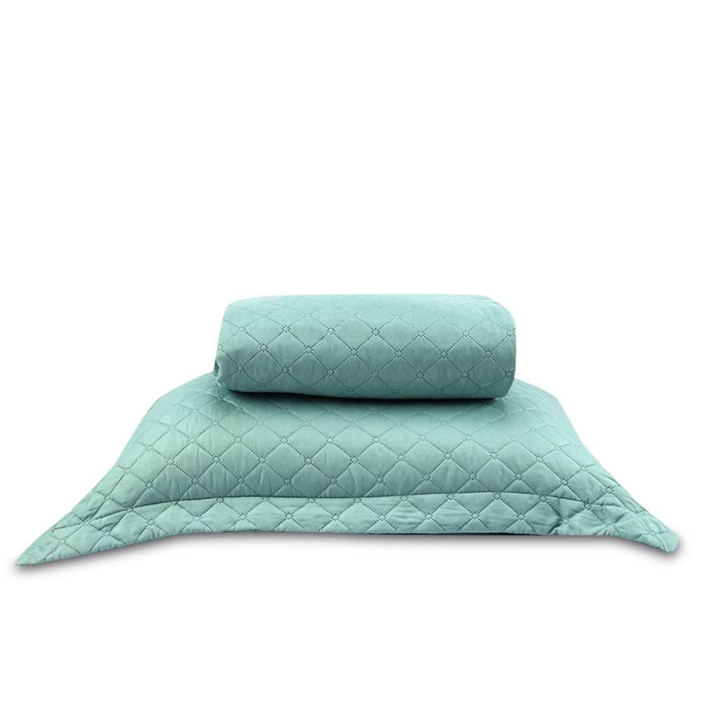 Kit Colcha Solteiro 100% Poliéster Versalhes Havan Casa 2 pçs - Verde Suculenta