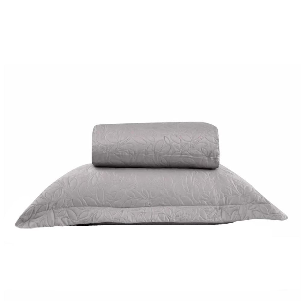 Kit Colcha Solteiro 100% Poliéster Versalhes Havan Casa 2 Peças - Cinza Amianto