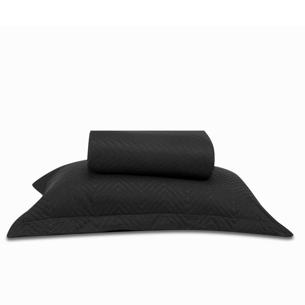 Kit Colcha Solteiro Lisa Versalhes Havan Casa 2 pçs - Preto