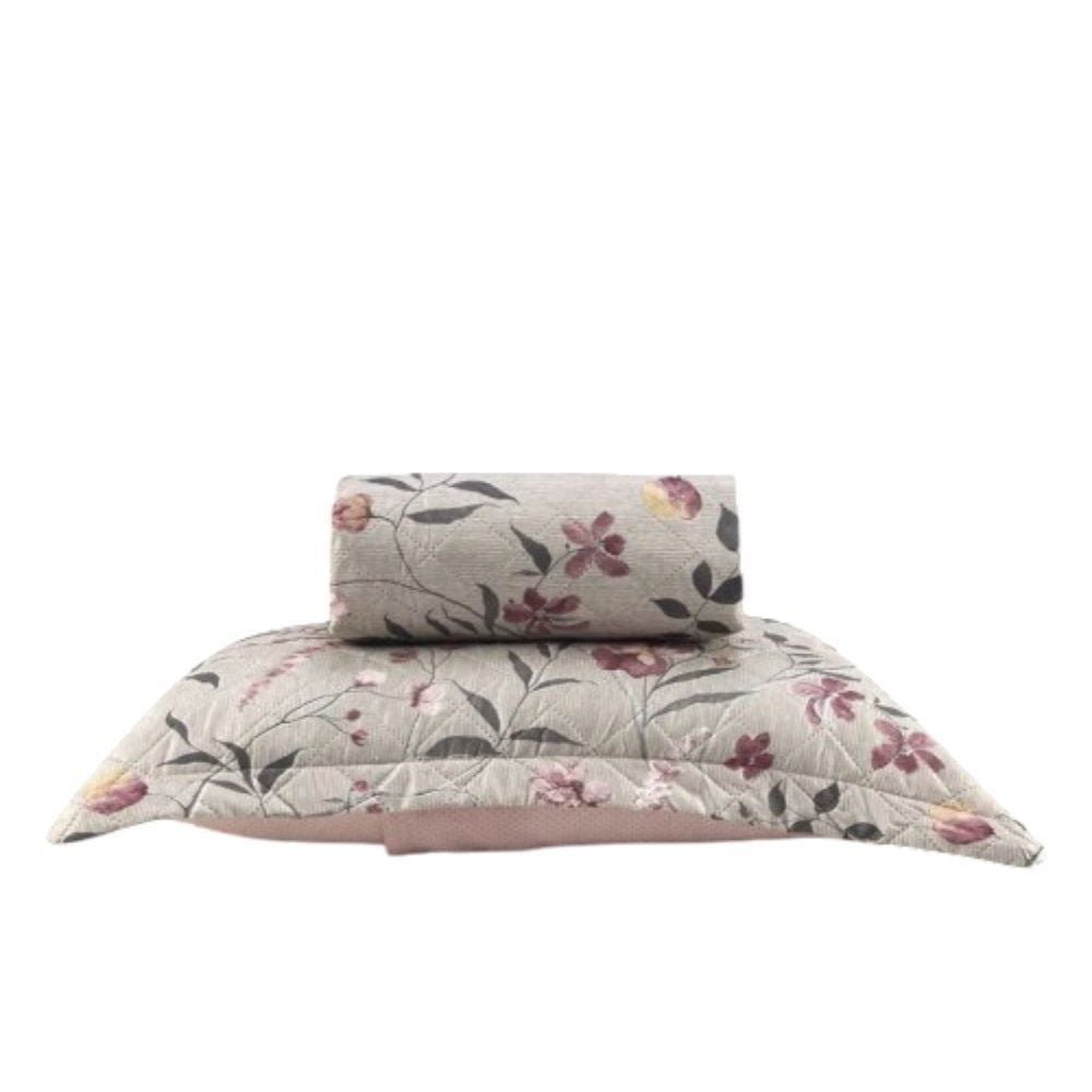 Kit Colcha Solteiro 150 Fios Havan Casa 2 Pçs - Penelope Rosa Floral 