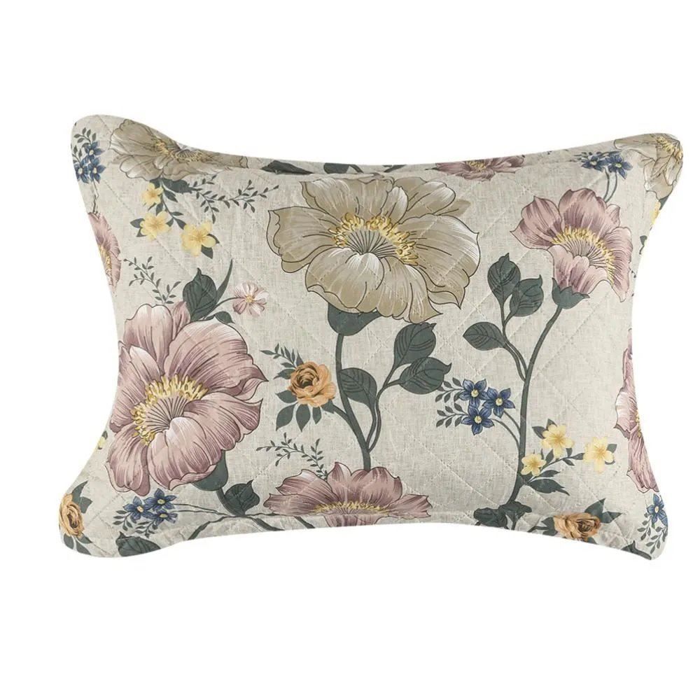 Kit Colcha Solteiro 150 Fios Havan Casa 2 Pçs - Annie Bege Floral