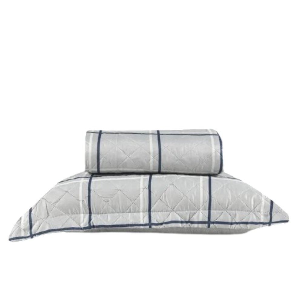 Kit Colcha Solteiro 150 Fios Havan Casa 2 Pçs - Henry Cinza Geo