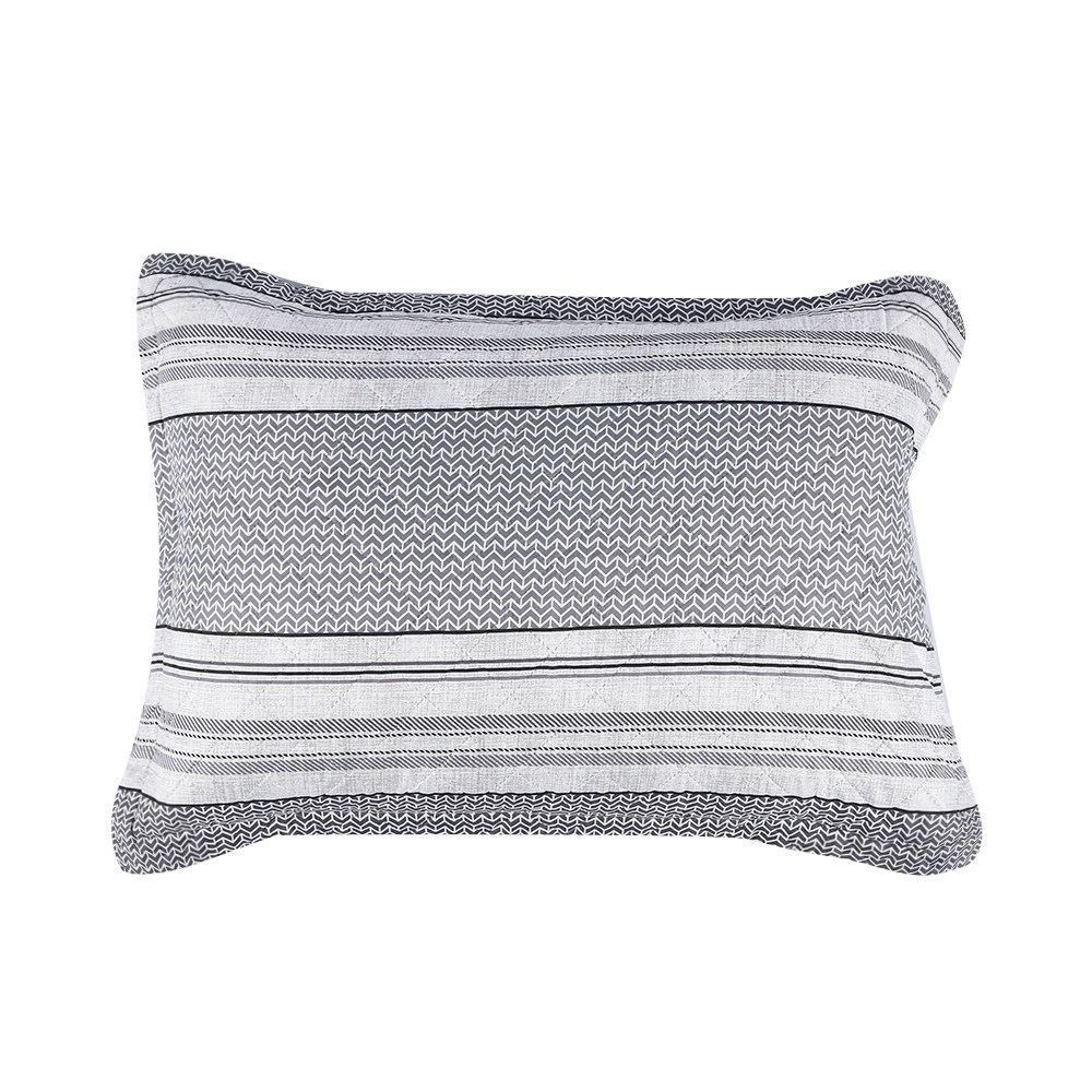 Kit Colcha Solteiro 150 Fios Havan Casa 2 pçs - Geo Cinza