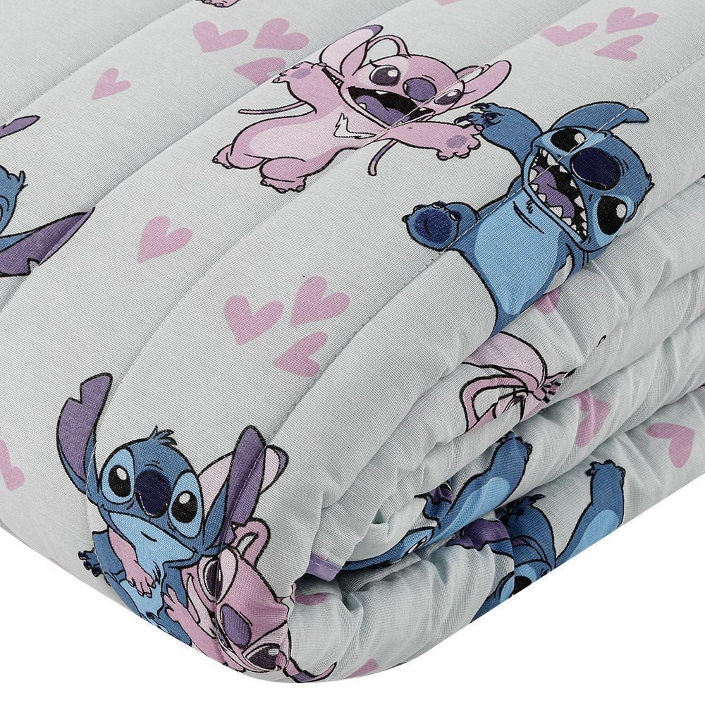 Colcha Solteiro Infantil Divertida Dupla Face Lepper - Stitch