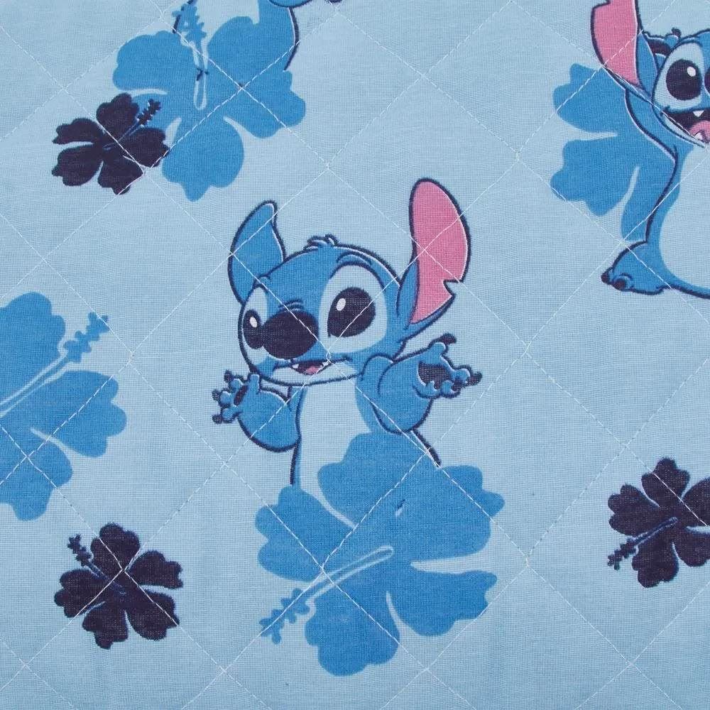Colcha Stitch Solteiro Dupla Face Lepper - Azul