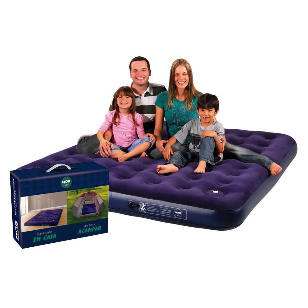 Colchão Inflável King De Casal Mor - Azul