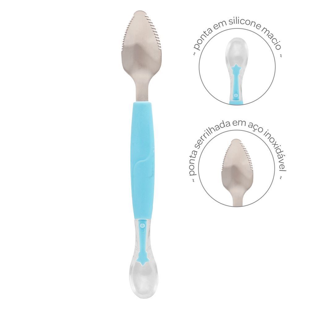 Colher 2 Em 1 Buba - AZUL