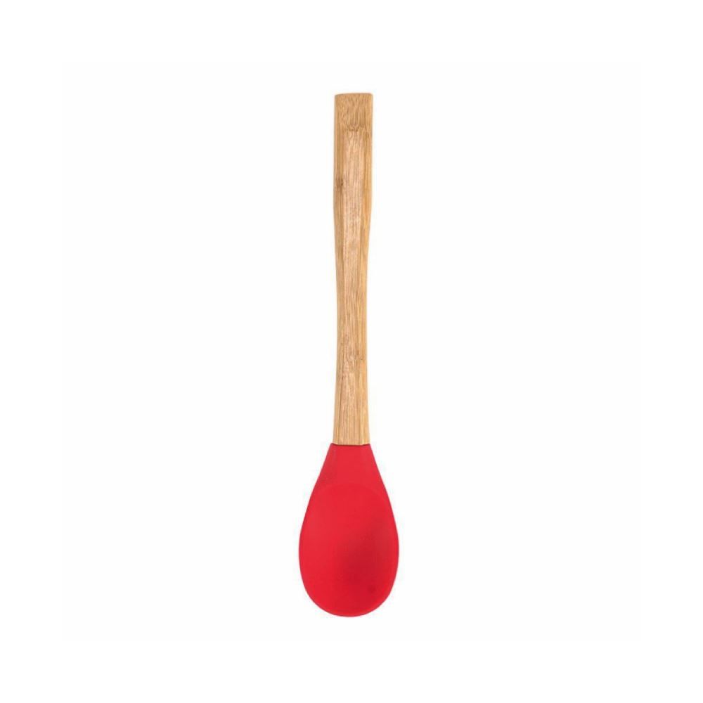 Colher De Silicone Com Cabo De Bambu Havan Casa - Vermelho