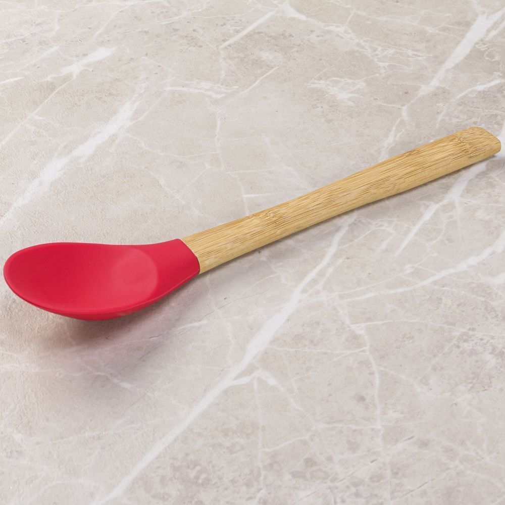 Colher De Silicone Com Cabo De Bambu Havan Casa - Vermelho