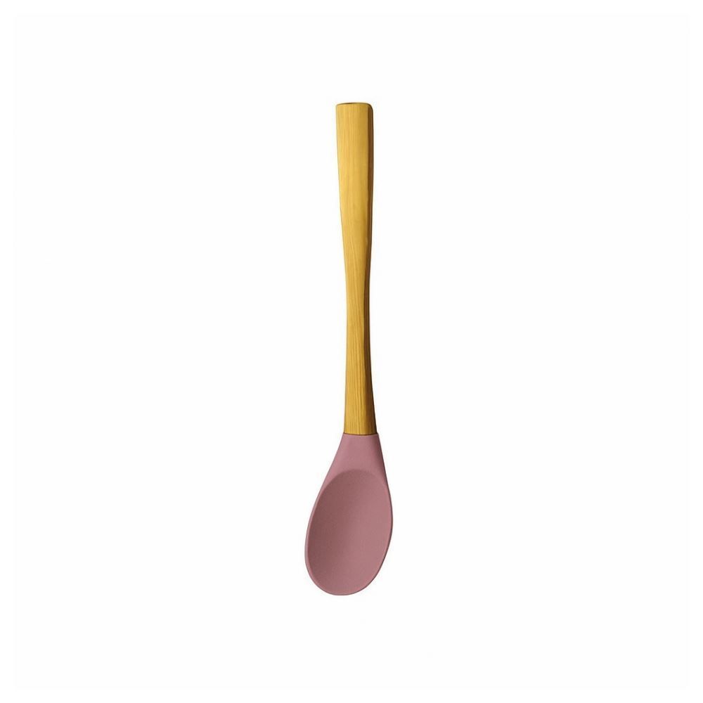Colher De Silicone Com Cabo De Bambu Havan Casa - Rosa