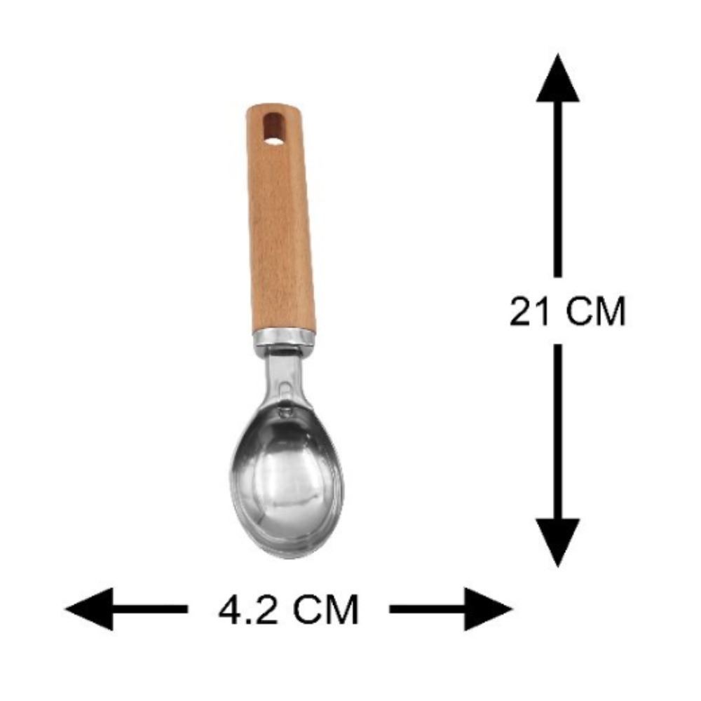Colher De Sorvete Inox Com Cabo Madeira Havan Casa - 21cm