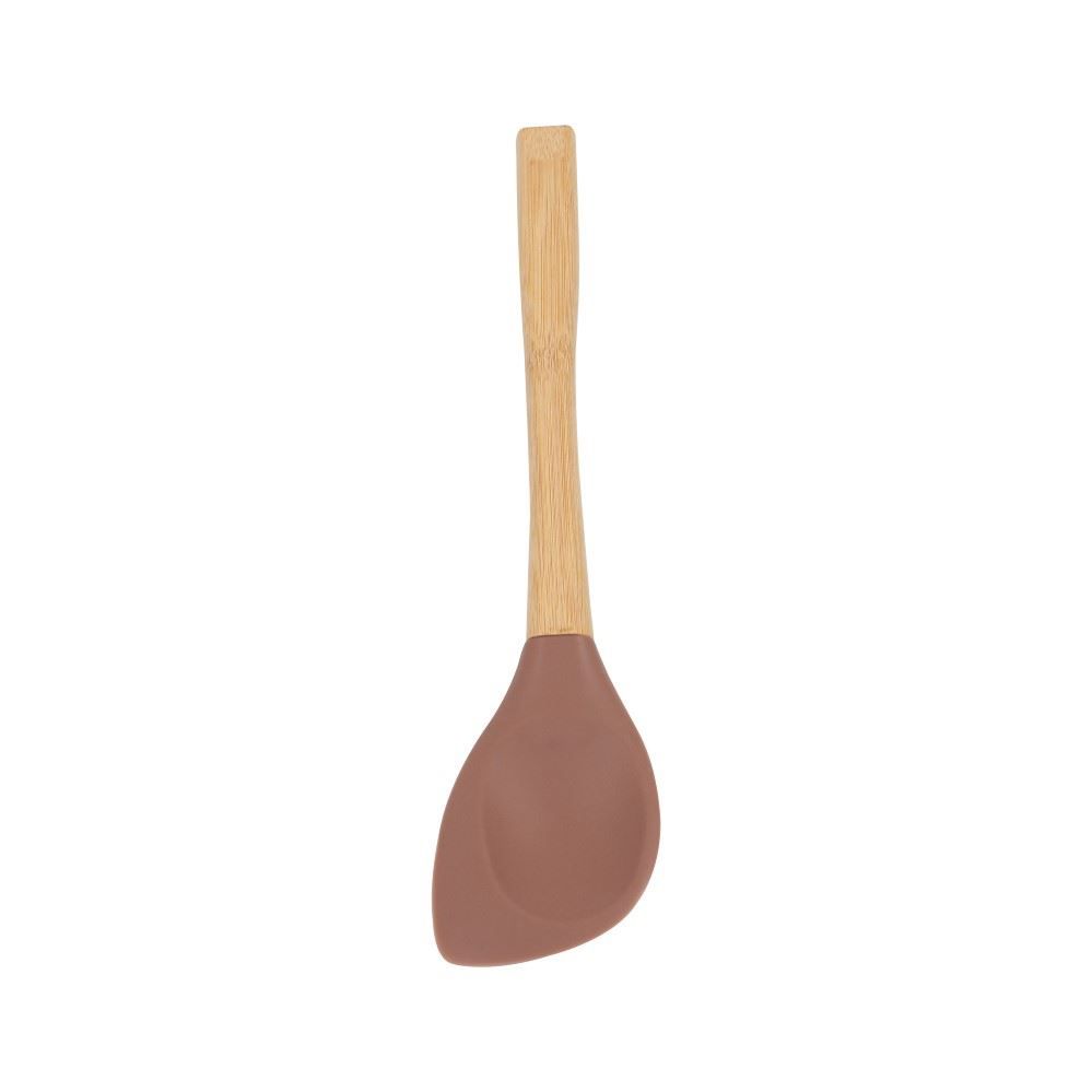 Colher Espátula de Silicone com Cabo de Bambu Havan Casa - Marrom Rosado