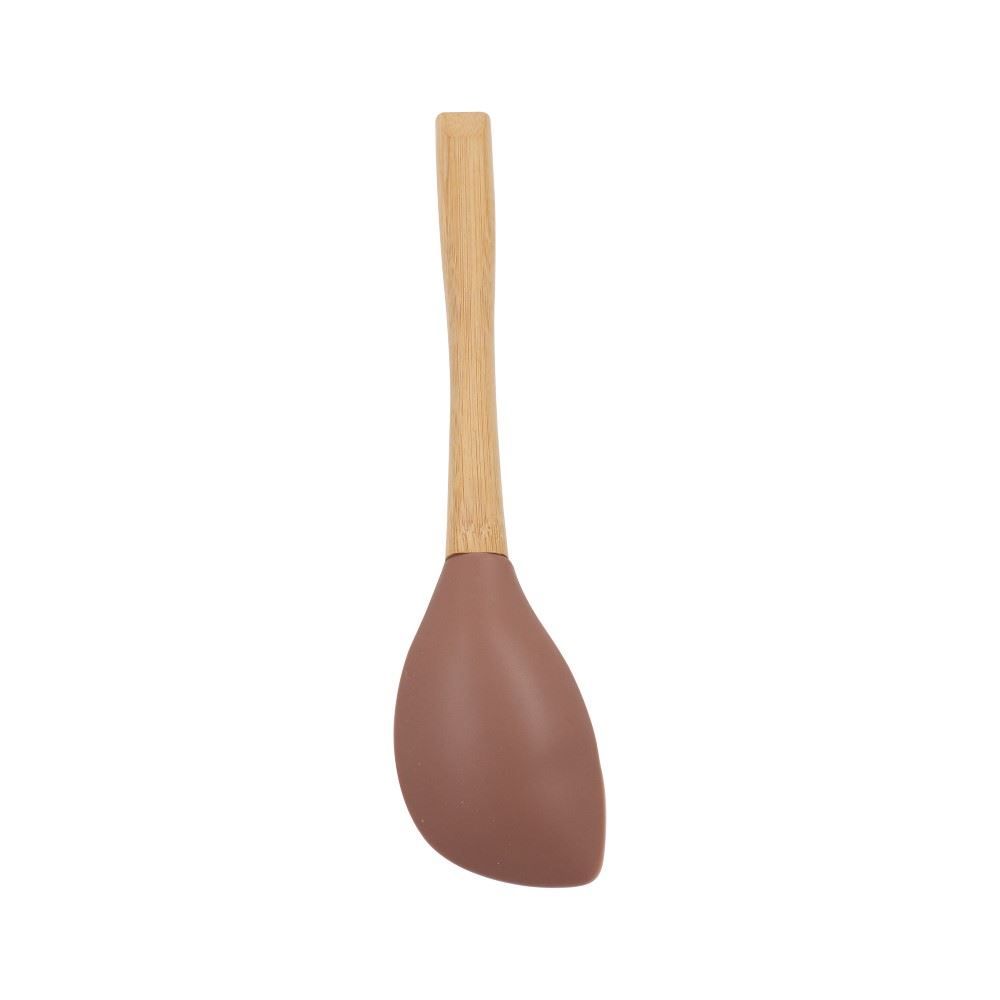 Colher Espátula de Silicone com Cabo de Bambu Havan Casa - Marrom Rosado