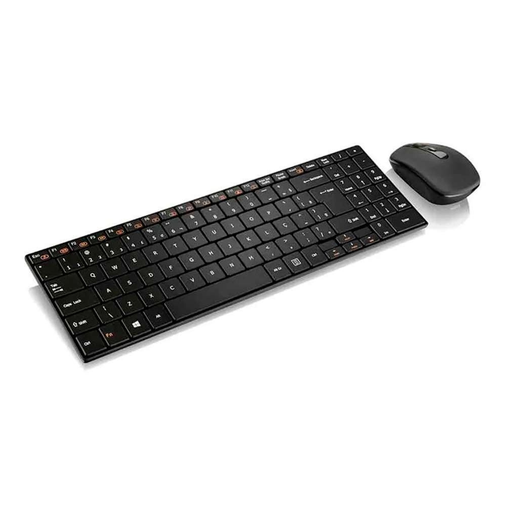 Combo Teclado E Mouse Sem Fio Usb Tc202 Multilaser - Preto