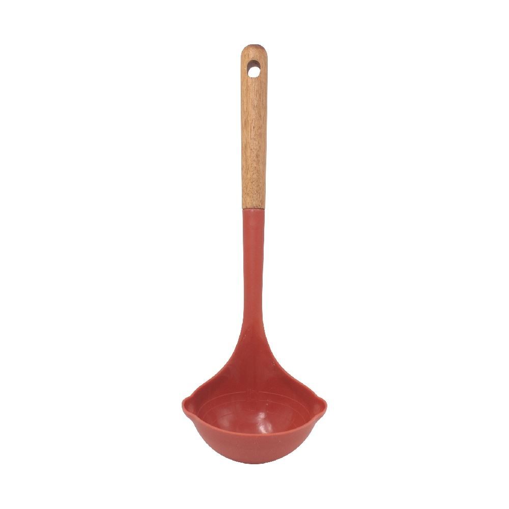 Concha De Silicone Com Cabo De Madeira Havan Casa 31,6 Cm - Vermelho