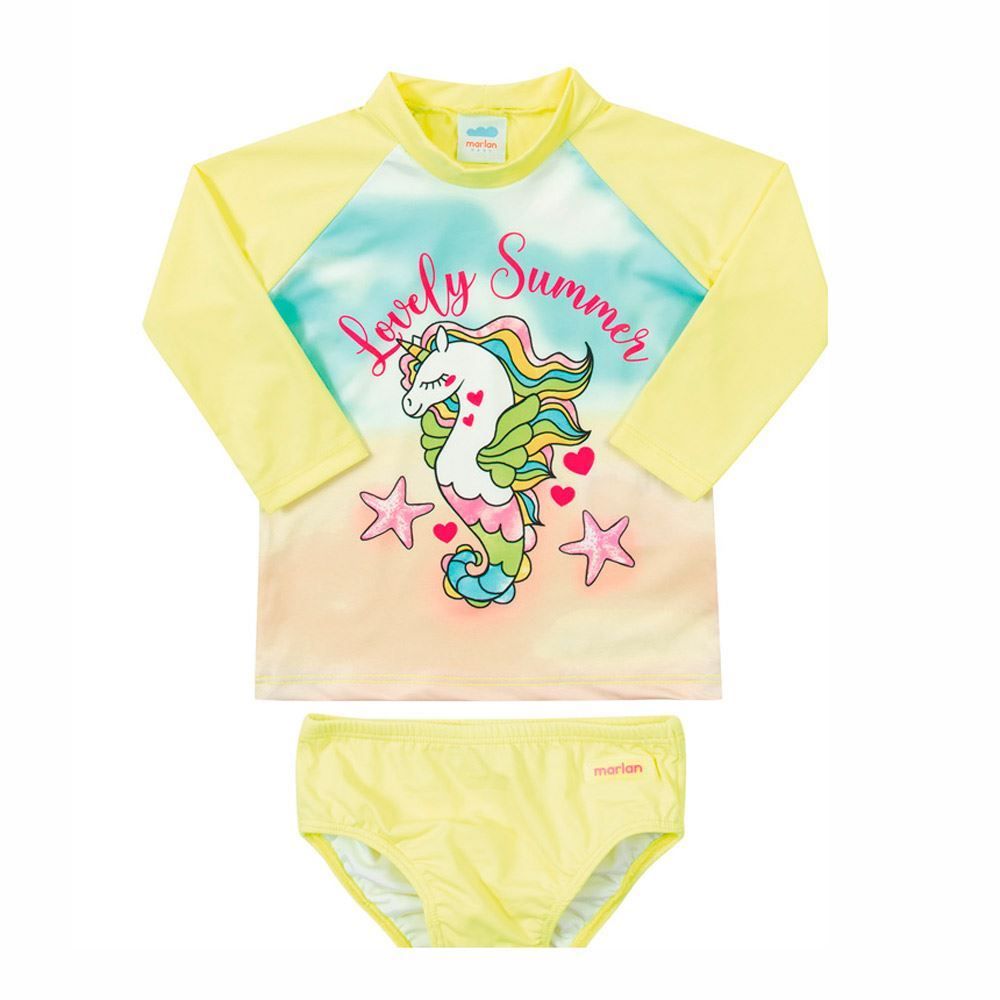 Conjunto 1 a 3 Anos Blusa + Tanga Proteção UV Marlan