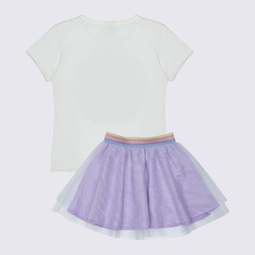 Conjunto 1 a 3 anos Blusa e Saia Tule + Brinde Yoyo Kids