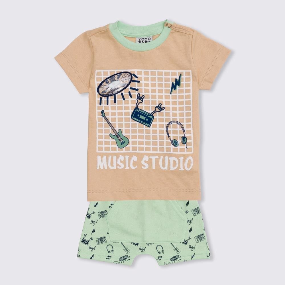 Conjunto 1 a 3 anos Camiseta + Bermuda Yoyo Baby