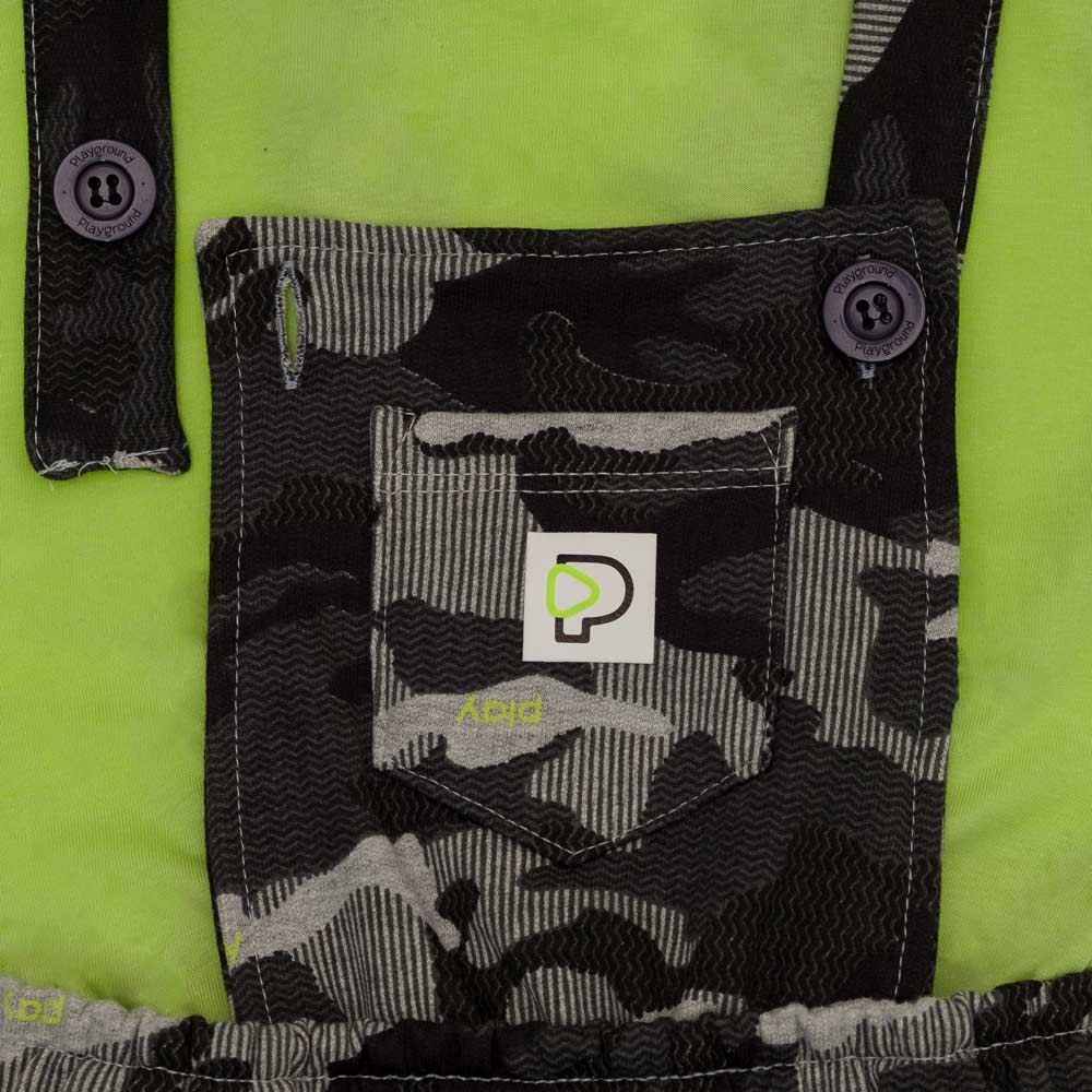 Conjunto 1 a 3 anos Jardineira Camiseta Fakini