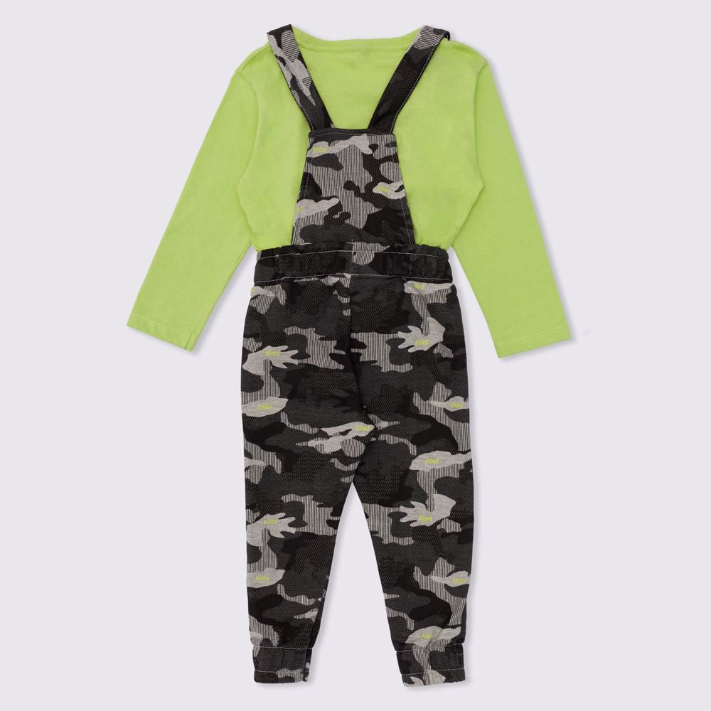 Conjunto 1 a 3 anos Jardineira Camiseta Fakini